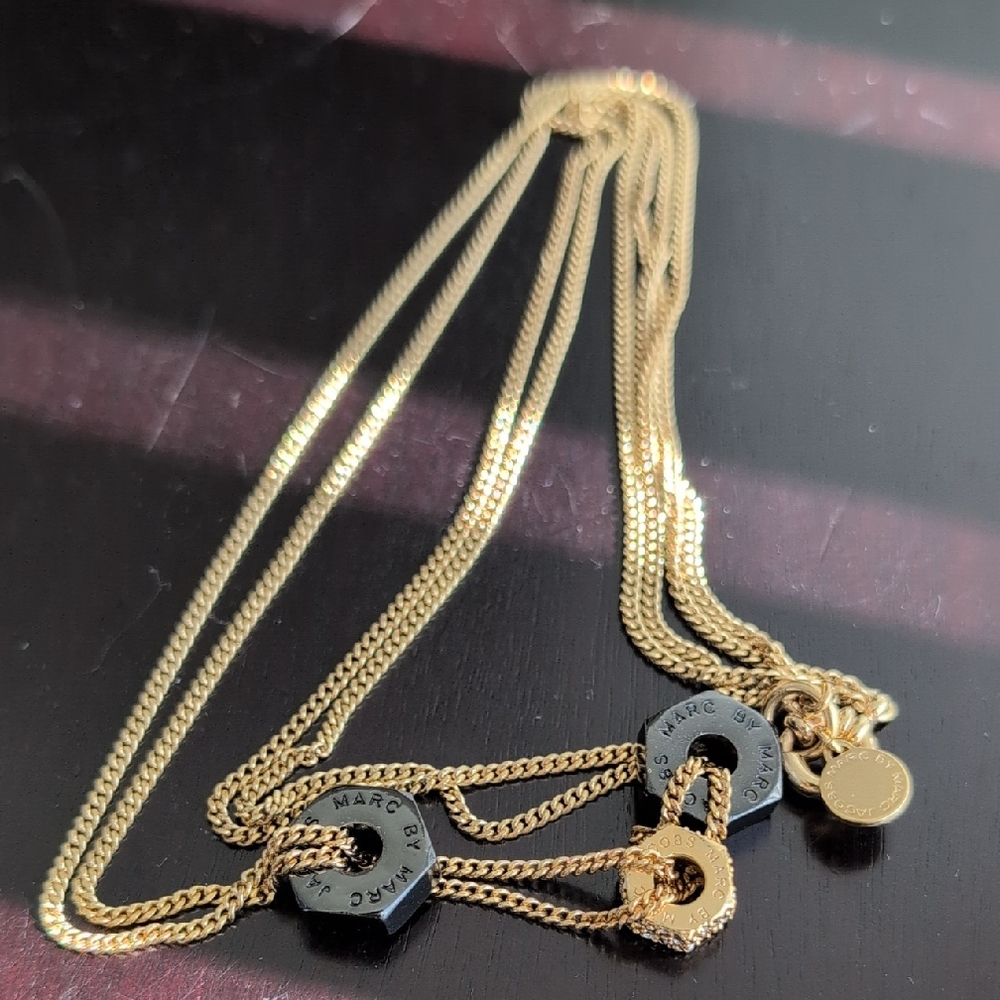 Marc Jacobs Gold and Black Chain Necklace